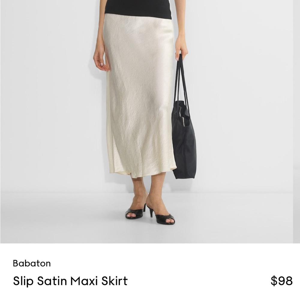 Babaton Cream Maxi Slip Skirt